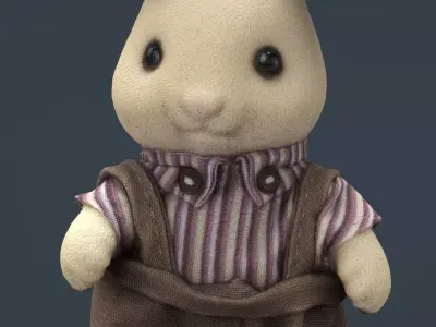 Rabbit Father  Low-poly 3D model