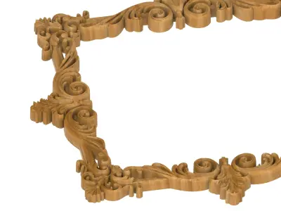 Carved picture frame STL 3D model 110