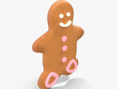 Gingerbread Cookie 9 Low-poly 3D model