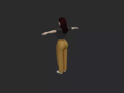 Casual Female Character Game Ready 3D Model PBR Low-poly 3D model