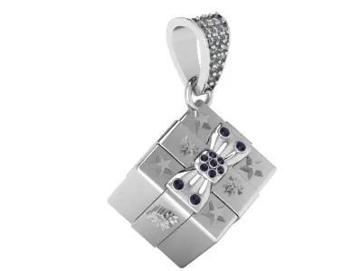 STAR DESIGN CUBE PENDANT 3D PRINTABLE MODEL  3D print model