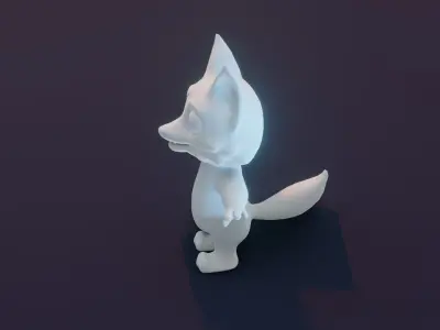 Cartoon Fox Animated and Rigged Base Mesh 3D Model Low-poly 3D model