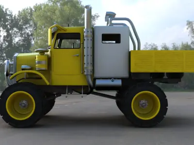 Monster Flatbed Truck 3D model