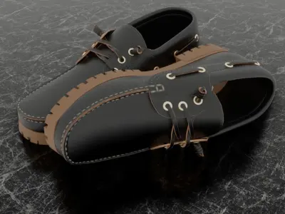 CLASSIC MAN SHOES 3D - BLACK - BROWN Low-poly 3D model
