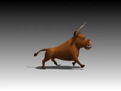 Cartoon Bull Low-poly 3D model