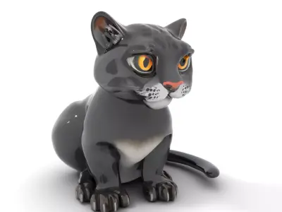 Charming Black Panther model pack Low-poly 3D model