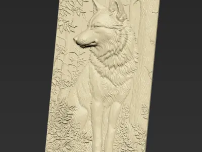Wolf Sitting A84 3D print model