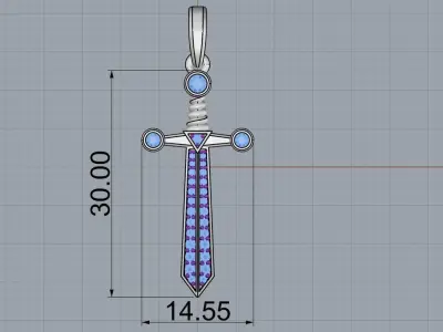 Sword pendant model 639 3D print model