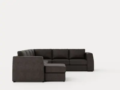 Optus Corner Sofa With Divan Reversible Dark Gray Low-poly 3D model