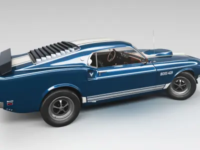 Ford Mustang Boss 429 Low-poly 3D model