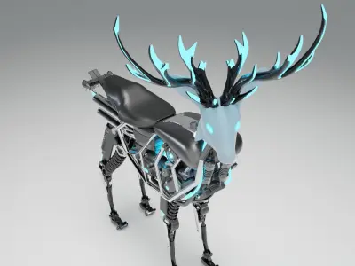 Mechanical Deer Show Piece Sculpture 3D model