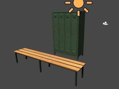 Locker room props Free low-poly 3D model