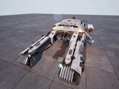 Hovercar police vehicle Sci-fi 3D 3D model