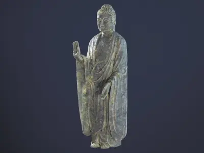 Buddha Statue Standing Low-poly 3D model