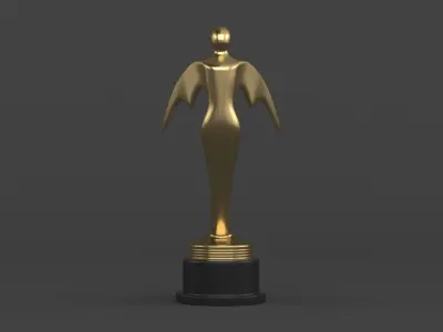 Gold Trophy Cups 3D model 22