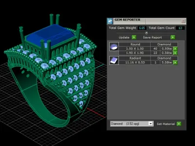 LUXURY QUEEN ENGAGEMENT RING 3D PRINTABLE MODEL 3D print model