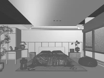 Retro bedroom 3D model