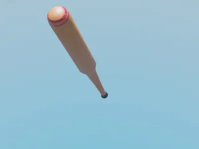 Lowpoly Baseball Bat For Sport Content  3D model