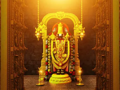 tirupati temple interior 3D model