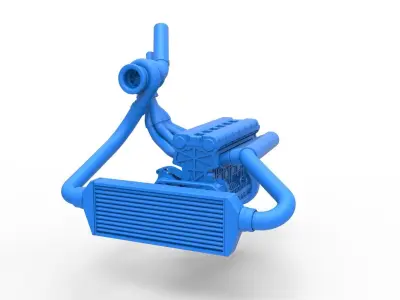 Engine of Uphill Sand Racing Dragster V2 Scale 1 to 25 3D print model