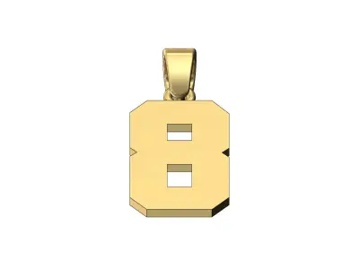 NBA font number 8 pendant charm with bail 3D print model