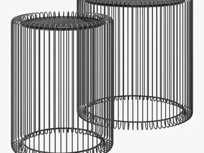 Kare wire coffee table black 3D model