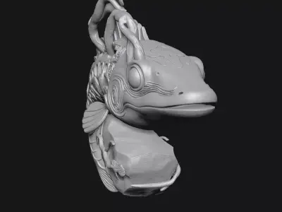 Fish sculpture 3D print model