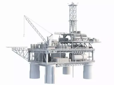 Oil rig - no textures 3D model