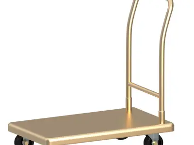 Flat Bed Self Assembly Platform Trolley Collection 03 3D Model Pack