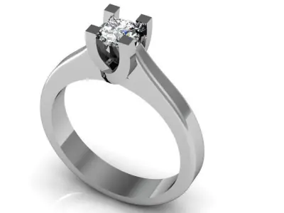 solitaire ring 3D print model 3