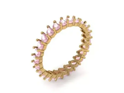 Pear Shape Diamond Ring 301 3D print model