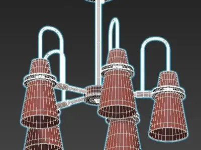 reinar-a five light chandelier gold 3D model