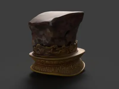 Chinese meat shape stone figure  Low-poly 3D model