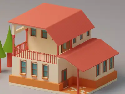 Lopwpoly House 9 Low-poly 3D model