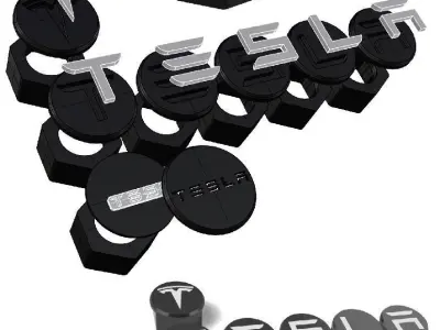 mjs2302 Tesla lug nut covers 3D print kit 3D print model