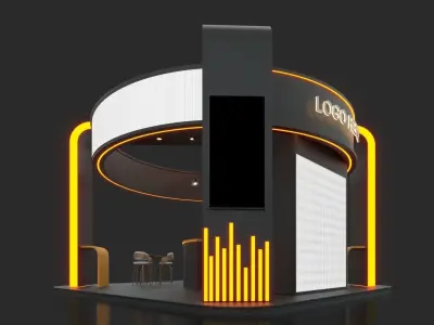 Exhibition Stand - 6m x 6m 3D model 3D model 3D model 3D model