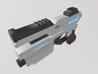 Stylized Low-Poly Sci-Fi Gun Low-poly 3D model