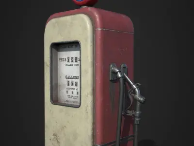 Gas Pump Low-poly 3D model shop