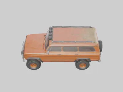 Classic Offroad Wagon model Low-poly 3D model