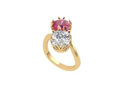 2-Stone-Ring 3D print model purchase