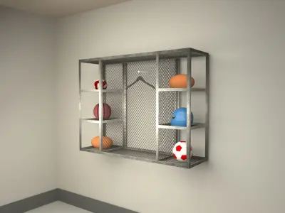 wire mesh cage metal rack  tumble  repair shop  motorcycle retro 3D model