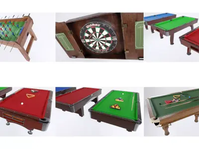 Pub Games Collection 3D Model Pack