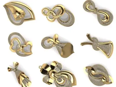 18 LUXURY DIAMOND AND GOLD PENDANT FOR WOMEN 3DM DETAILS 3D print model