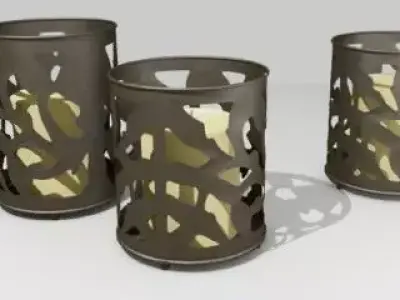 Complements 2 three metal candle holders Free 3D model