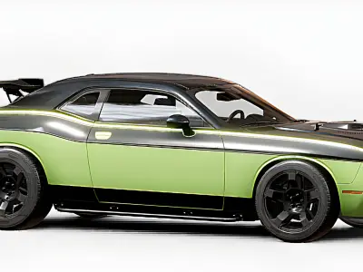 Aggressive Custom Muscle Car 3D Model  Low-poly 3D model