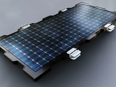160W 1480x670x35mm New Frame Solar Panel 3D model
