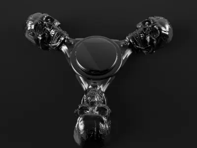 Premium spinner Skull 3-arm 3D print model