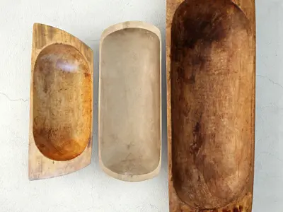 Antique Dough Bowls 2 3D model