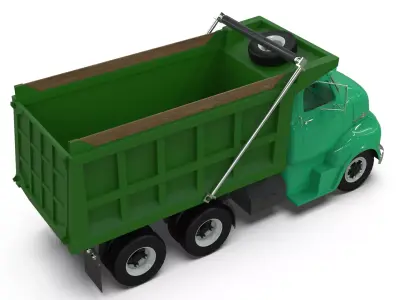 Vintage COE Tandem Axle Dump Truck 3D model