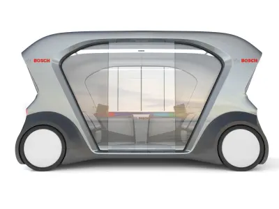 Electric Bosch IoT Shuttle with Interior 3D model